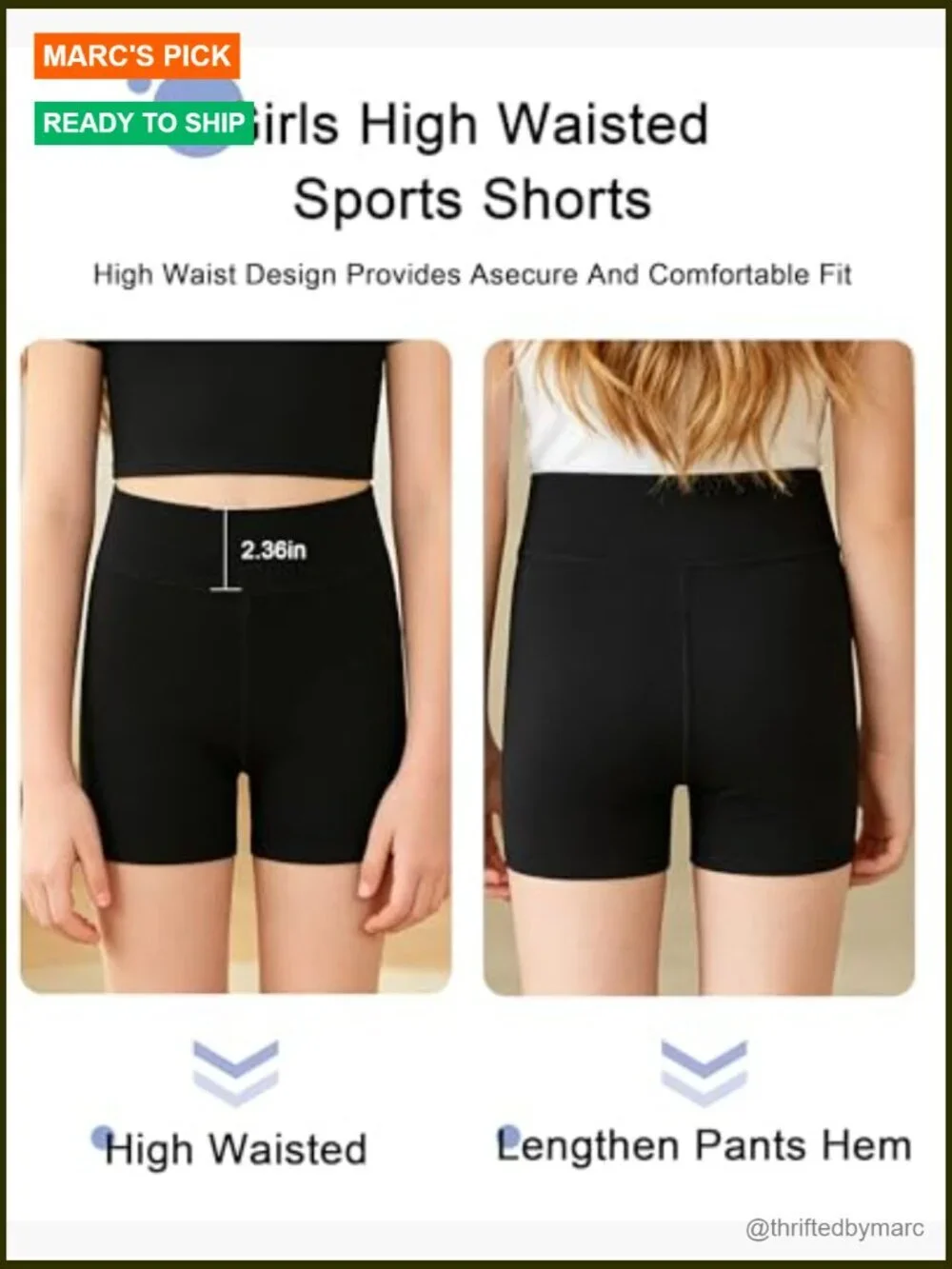 Girls High Waisted Bike Shorts for Volleyball Yoga Dance Gymnastics Activewear